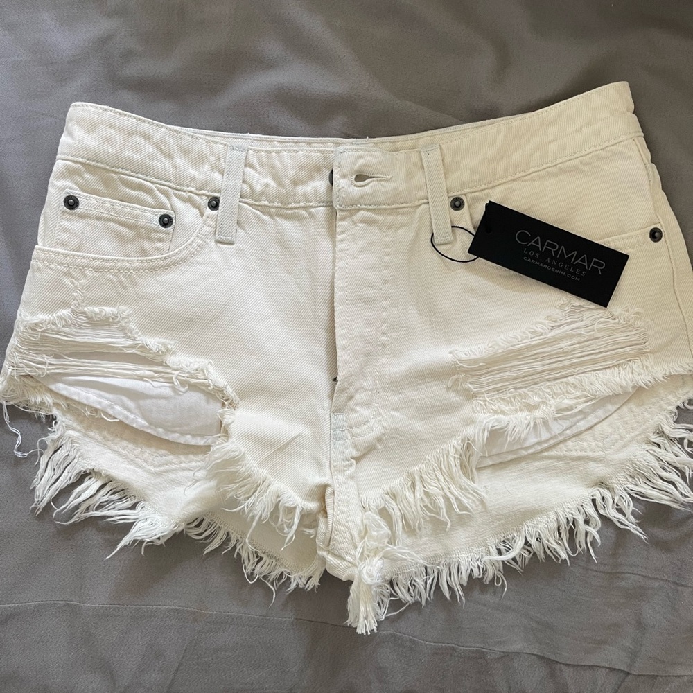 carmar nwt white denim shorts
